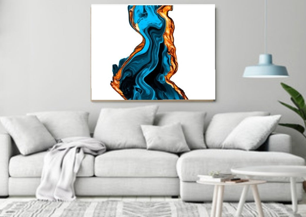 Golden Blue - Acrylic Wall Art - Art Boutike