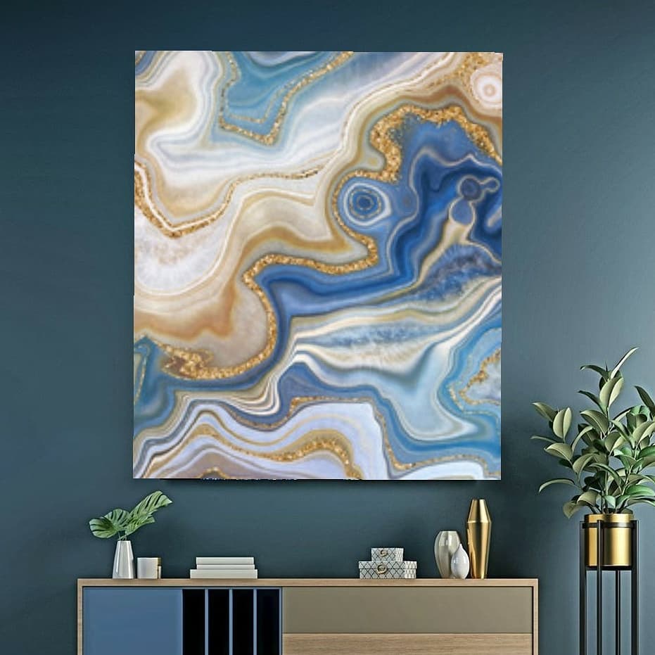 Golden Bleus - Acrylic Wall Art - Art Boutike