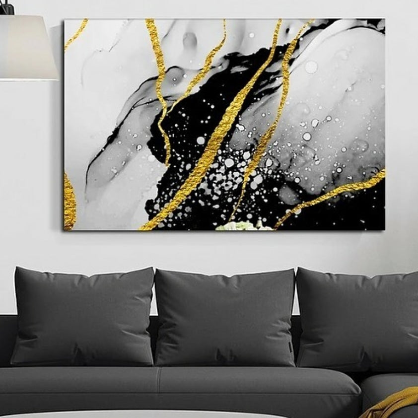 Black and Yellow Abstract - Acrylic Wall Art - Art Boutike