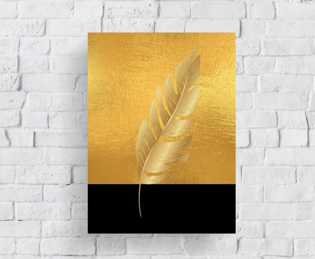 Golden Feather - Acrylic Wall Art