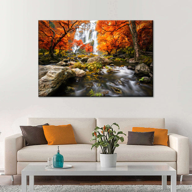 Stunning Autumn Waterfall - Acrylic Wall Art